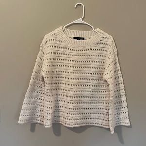 Gorgeous cream colored Boston Proper crochet sweater perfect for the winter!